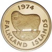 () Монета Фолклендские Острова 1974 год 1  ""    AU